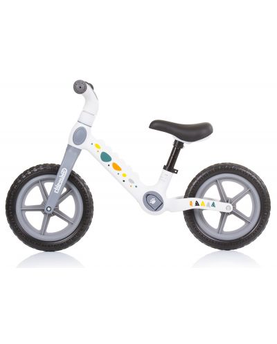 Bicicletă de echilibru pentru copii Chipolino - Dino, alb și gri - 2