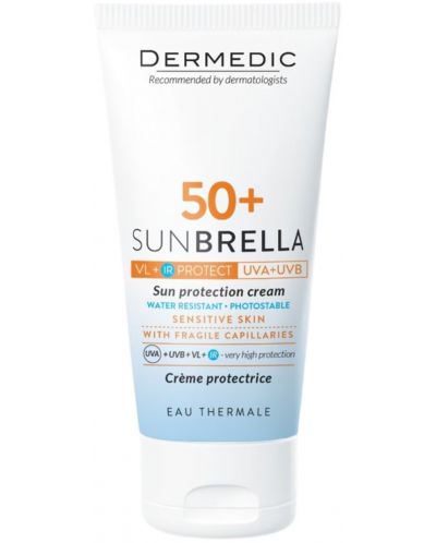 Dermedic Sunbrella Cremă de protecție solară, pentru pielea cu capilare crăpate, SPF50+, 50 ml - 1