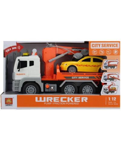 Jucarie pentru copii City Service - Camion cu macara si masina - 2