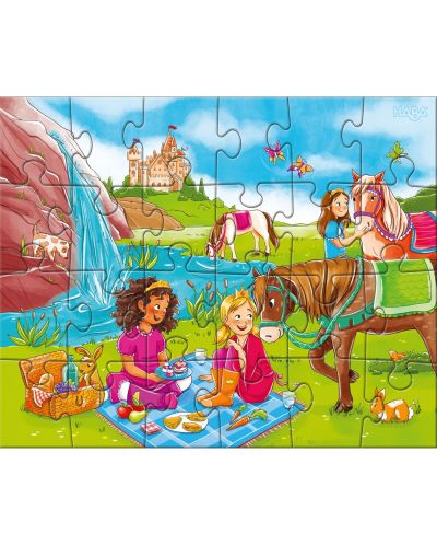 Puzzle pentru copii 3 in 1 Haba - Printese cu cai - 3