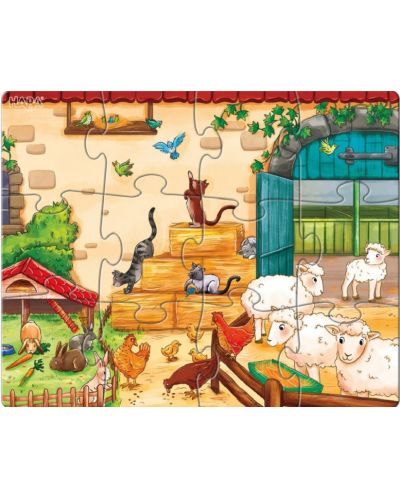 Puzzle pentru copii Haba - Animalele din ferma, 3 bucati - 4