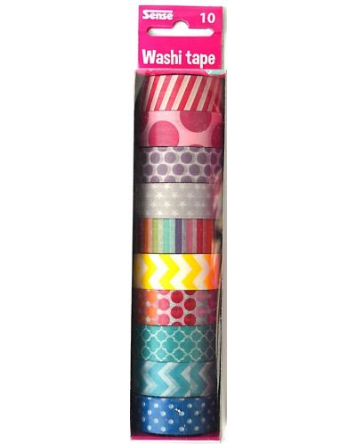 Banda adeziva decorativa Sense - Washi Tape, 10 buc. sortiment - 1