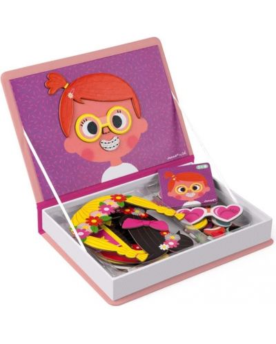 Carte magnetica pentru copii Janod - Fetite cu fete amuzante - 3