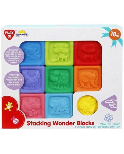 Cuburi PlayGo pentru copii - Piramidă - 1