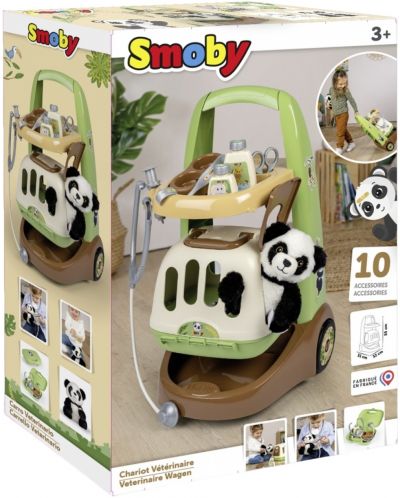 Trusa veterinară pentru copii Smoby - Cu un cărucior, Panda - 3