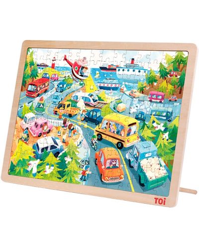 Puzzle pentru copii Toi World - Trafic rutier, 154 piese - 1