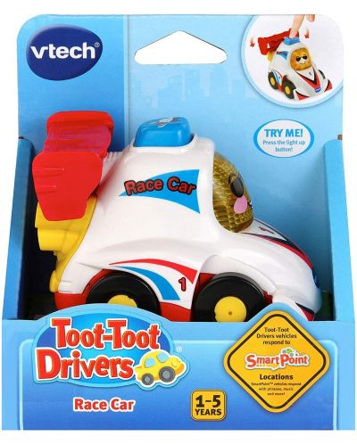 Jucărie pentru copii Vtech - Mini mașină, mașină de curse, alba - 1