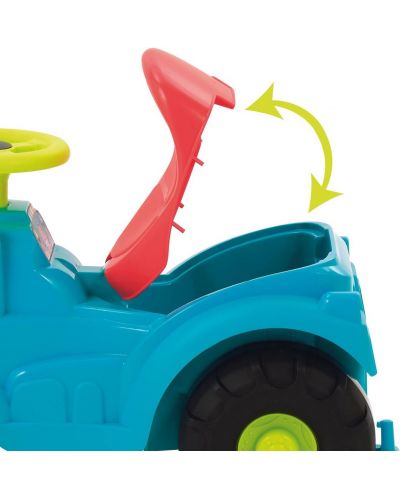 Tractor de impins pentru copii 2 in 1 Ecoiffier - Albastru, cu remorca si cositoare - 6