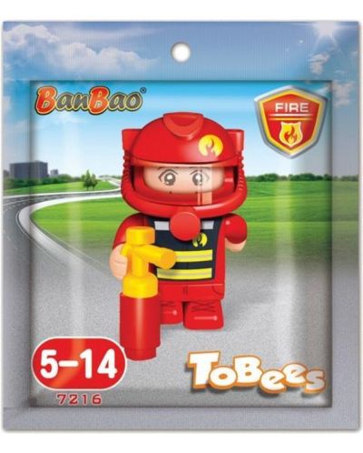 Jucărie BanBao - Mini figurină Pompier, 10 cm - 2