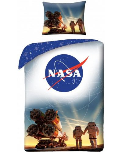 Set cearsaf de pat pentru copii Uwear - NASA, racheta - 1