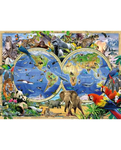 Puzzle pentru copii  Ravensburger din  100 XXL piese - Animalele lumii - 2