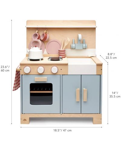 Tender Leaf Toys - Bucătărie din lemn Mini Chef cu accesorii - 6