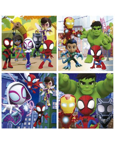 Puzzle pentru copii Educa într-o cutie 4 în 1 - Spider-Man și prietenii săi uimitori - 2