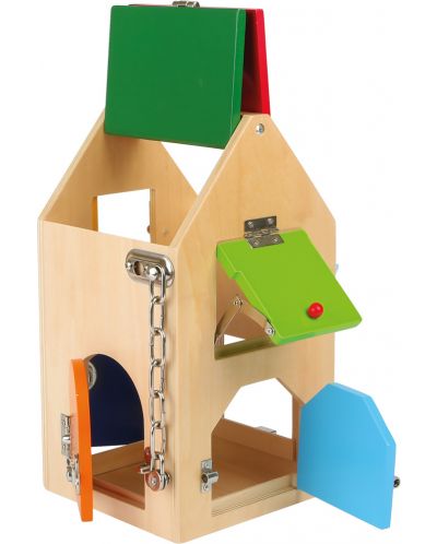 Jucărie din lemn Small Foot - Casa cu încuietori - 1