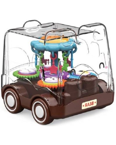 Jucărie Raya Toys - Cărucior Inertia Bear, maro - 1