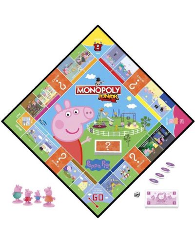 Joc de societate pentru copii Hasbro Monopoly Junior - Peppa Pig - 3