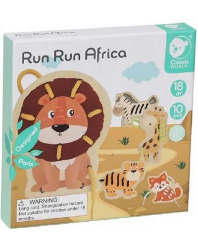 Joc pentru copii pentru înşirare Classic World - animale africane - 1