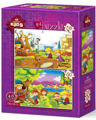 Puzzle pentru copii Art Puzzle 2 în 1 - Micii grădinari - 1