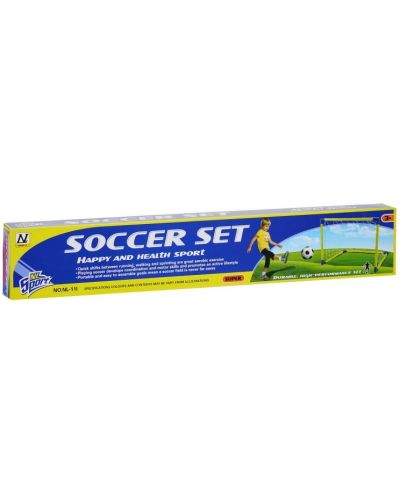 Set pentru copii GT - poartă de fotbal cu plasă și minge, verde - 6