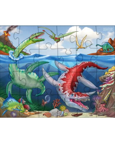 Puzzle pentru copii 3 in 1 Haba - Dinozauri - 2