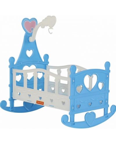 Jucarie pentru copii Polesie Toys - Patut pentru papusa Heart, albastru - 1