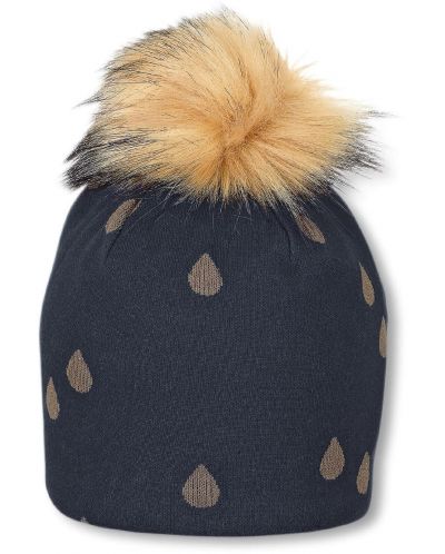Pălărie tricotata pentru copii cu pompon Sterntaler - 53 cm, 2-4 ani, negru - 1