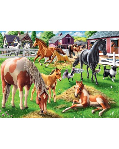 Puzzle pentru copii Ravensburger  din 60 piese - Cai fericiți - 2