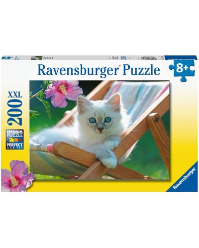 Puzzle pentru copii  Ravensburger din  200 XXL piese - Pisicuță albă - 1