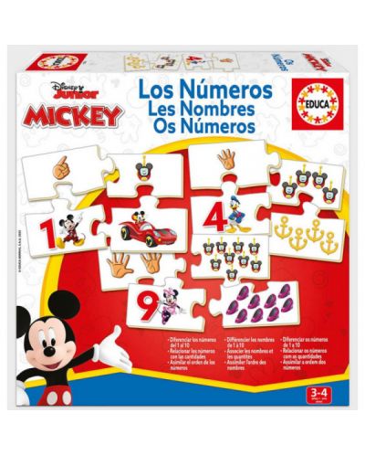 Educa 10 în 1 Puzzle pentru copii - Mickey Mouse Numbers  - 1