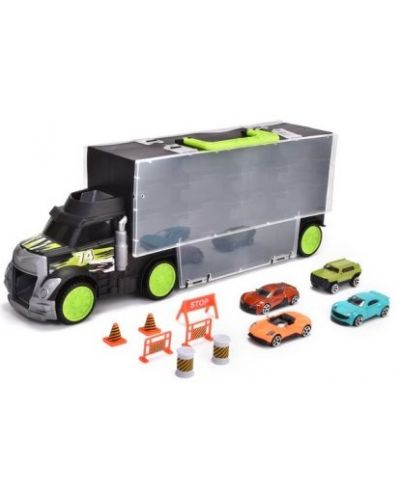 Jucarie pentru copii Dickie Toys - Camion pentru transport, cu 4 masini - 4