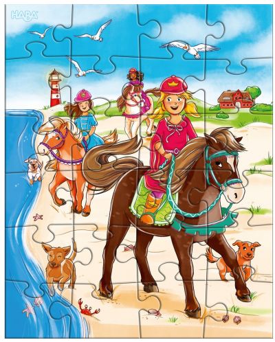Puzzle pentru copii 3 in 1 Haba - Printese cu cai - 2