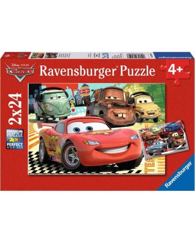 Puzzle pentru copii Ravensburger  din 2 x 24 piese - Mașinile - 1