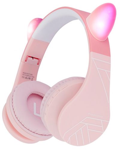 Casti pentru copii PowerLocus - P1 Ears, wireless, roz - 1