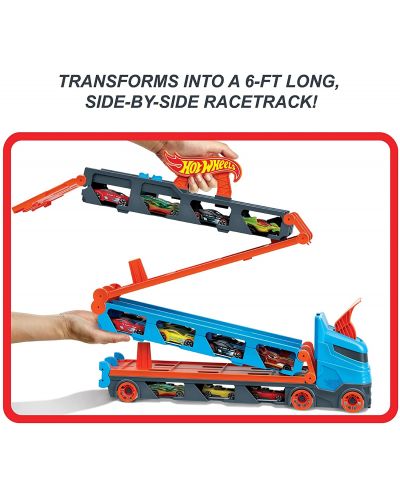 Jucarie pentru copii Mattel Hot Wheels - Autotransportator cu 3 masinute - 5