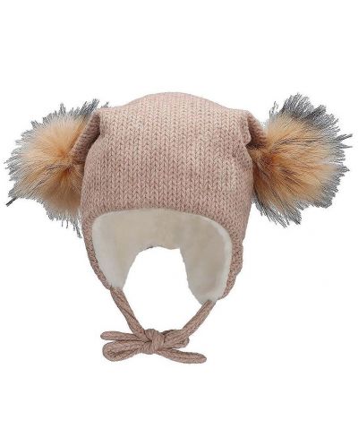 Pălărie de iarnă pentru copii cu pompoane Sterntaler - Fetiță, 55 cm, 4-6 ani - 1