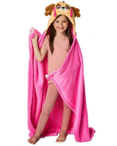 Pătură pentru copii cu glugă 3D Sonne - Sky Paw Patrol, 110 x 140 cm, roz - 2