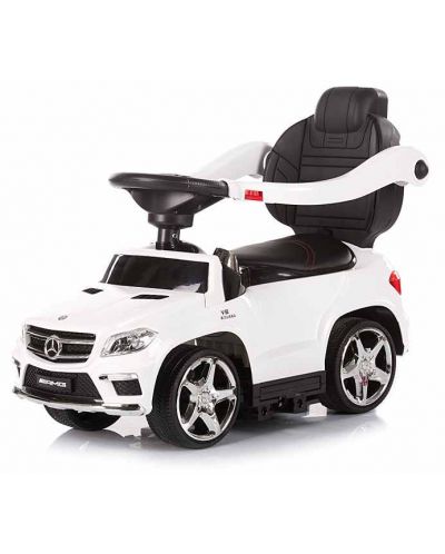 Mașină pentru copii cu mâner și baldachin Chipolino- Mercedes GL63 AMG, albă - 3