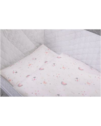 Set de lenjerie de pat pentru copii din 5 piese Bubaba - Curcubeu roz - 1