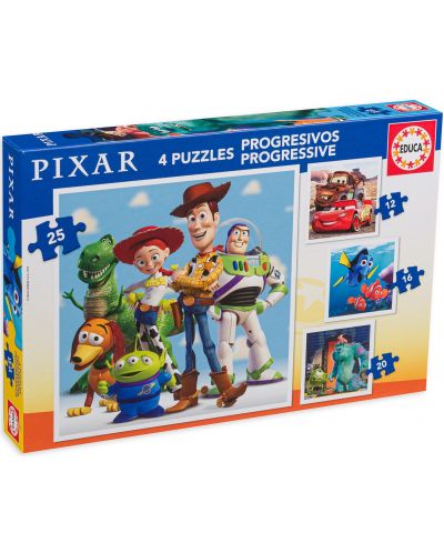 Puzzle pentru copii Educa 4 în 1 - Disney Pixar - 1
