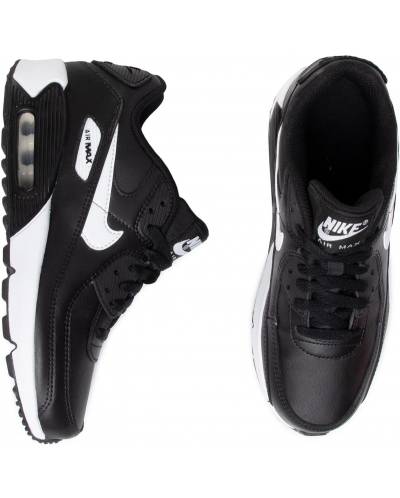 Pantofi sport pentru copii Nike - Air Max 90 LTR, negre/albe - 2