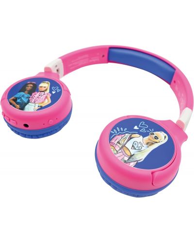 Căști pentru copii Lexibook - Barbie HPBT010BB, wireless, albastru  - 4