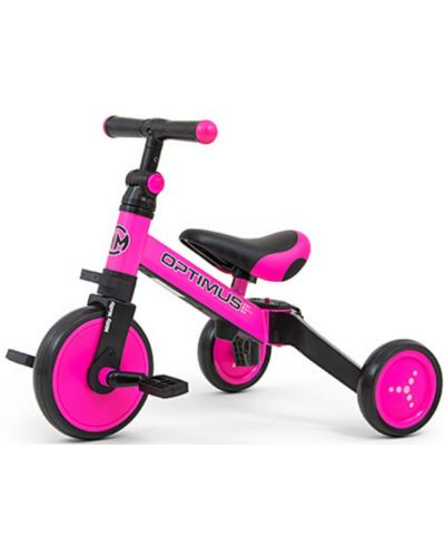 Bicicelta pentru copii Milly Mally - Optimus, 3in1, Roz - 1