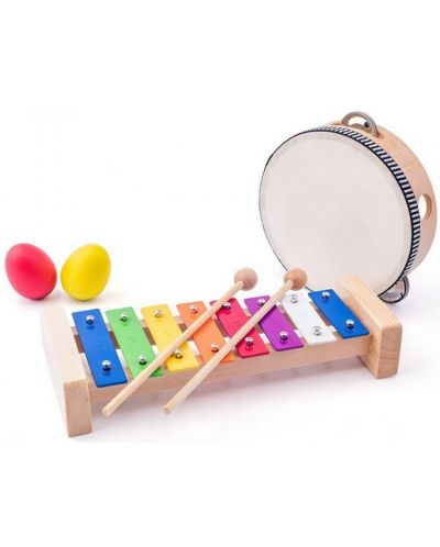 Set muzical pentru copii Woody - Instrumente din lemn  - 2