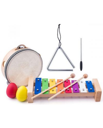 Set muzical pentru copii Woody - Instrumente din lemn  - 1