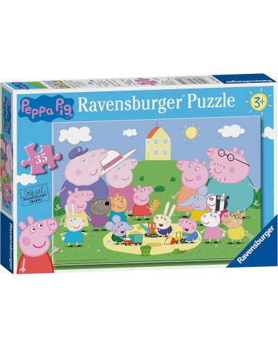 Puzzle pentru copii Ravensburger  din 35 piese - Distracție la soare cu Peppa Pig - 1