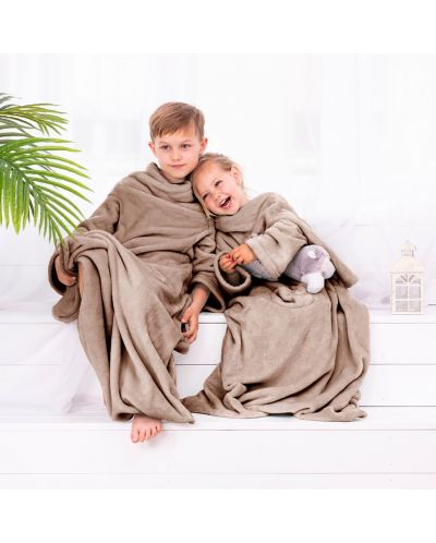 Pătură pentru copii cu mâneci DecoKing - Lazykids, 90 x 105 cm, bej - 6