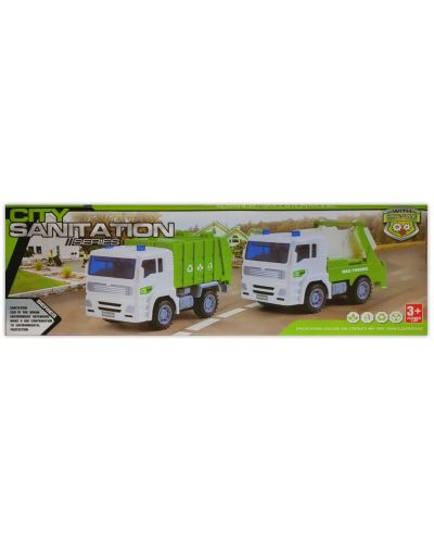 Set copii Raya Toys - Camioane de gunoi, 1:20, 2 piese - 2