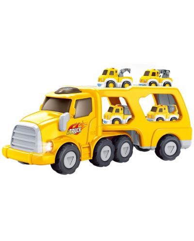 Set de joacă pentru copii Sonne - Camion cu platformă și mașini  - 1