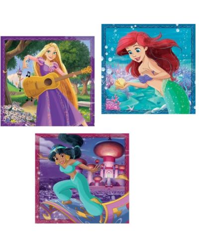 Puzzle pentru copii Clementoni din 3 x 48 piese - Prințese Disney - 2