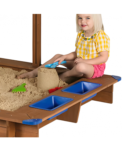 Cutie de nisip din lemn pentru copii Smart Baby - Cu copertină - 3